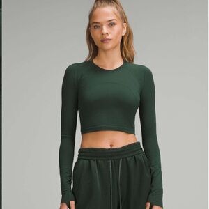 Lululemon Dark Forest Cropped Long-Sleeve swiftly